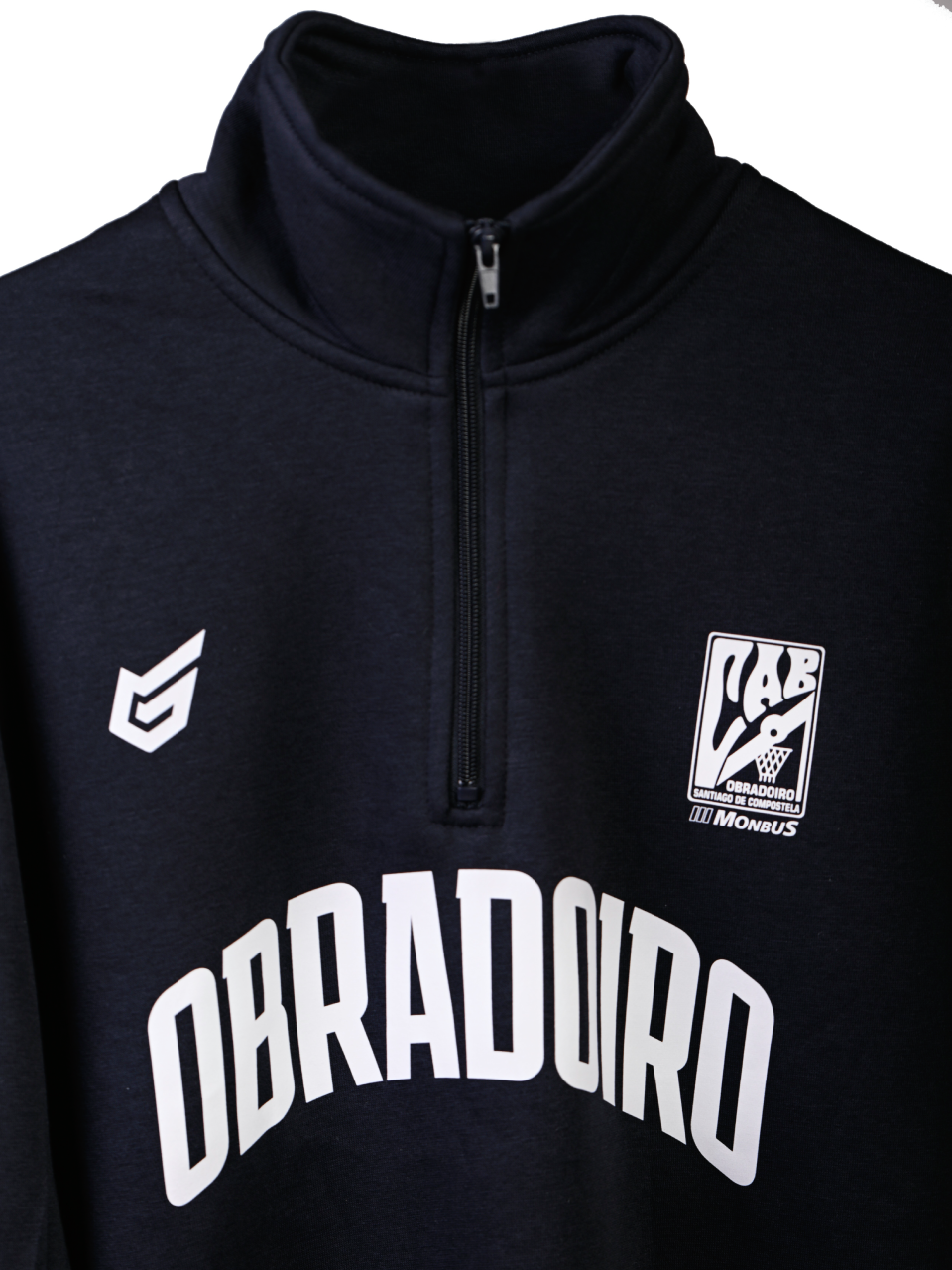 Media cremallera azul